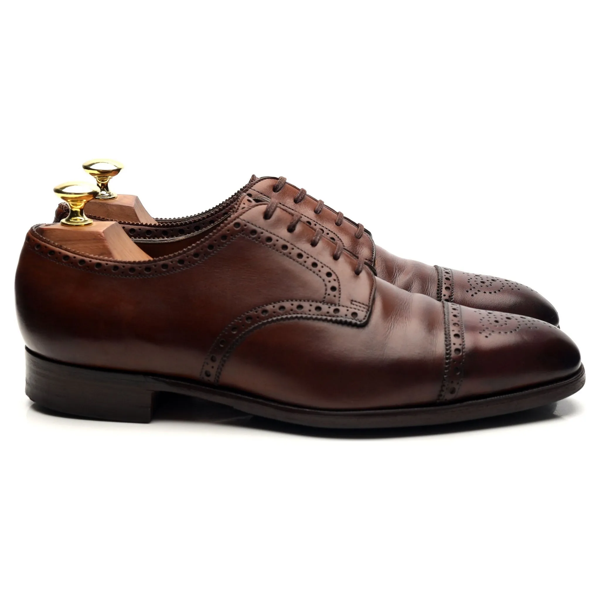 Foster & Son Brown Leather Derby Brogues UK 7.5 E