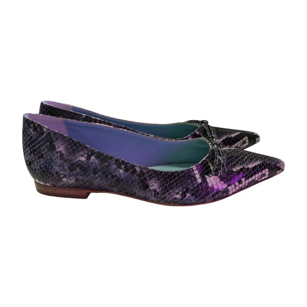 Francis Valentine Snakeskin Leather Flats - Size 7