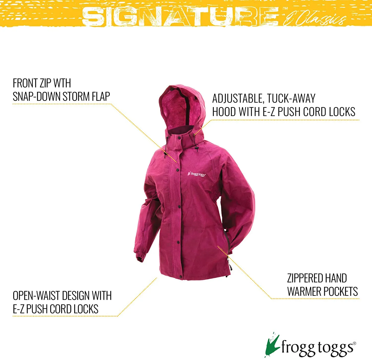 FROGG TOGGS Women's Classic Pro Action Waterproof Breathable Rain Jacket