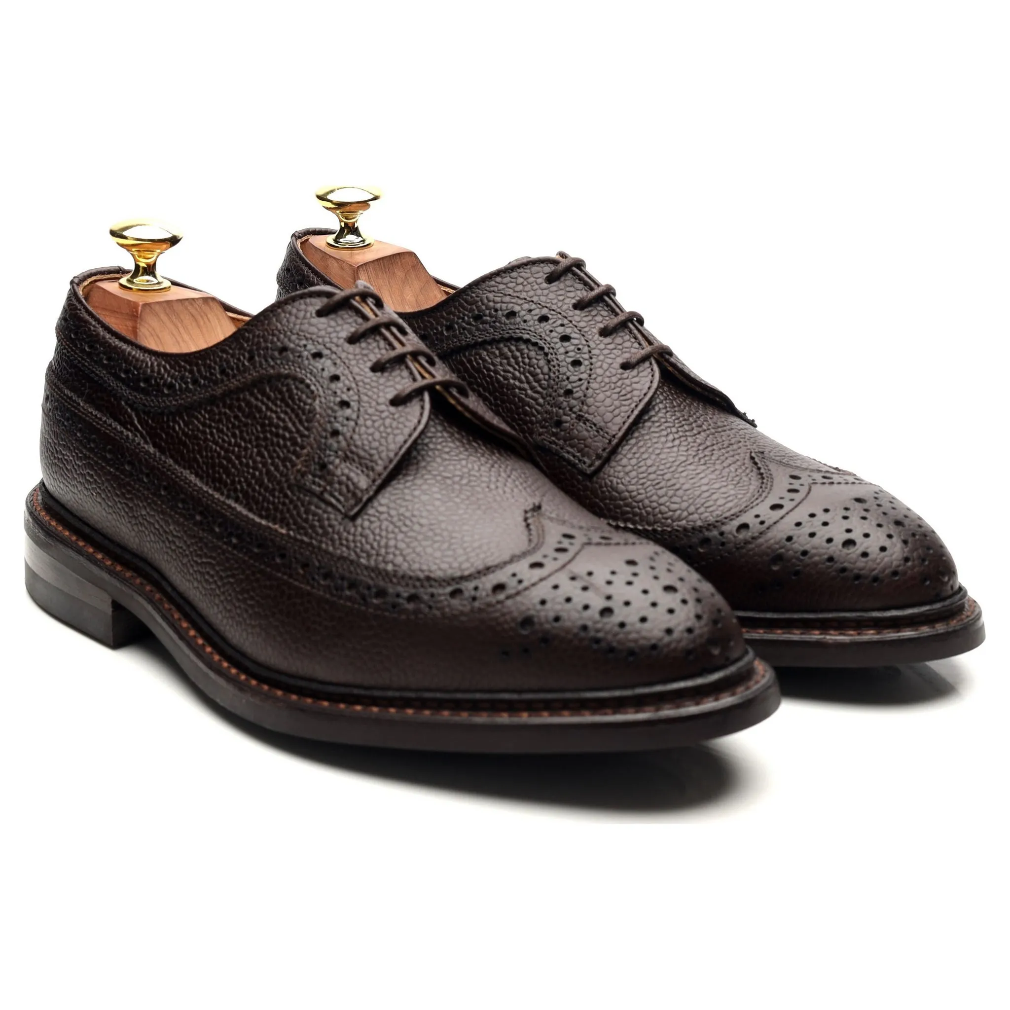 'Fulton' Dark Brown Leather Derby Brogues UK 7