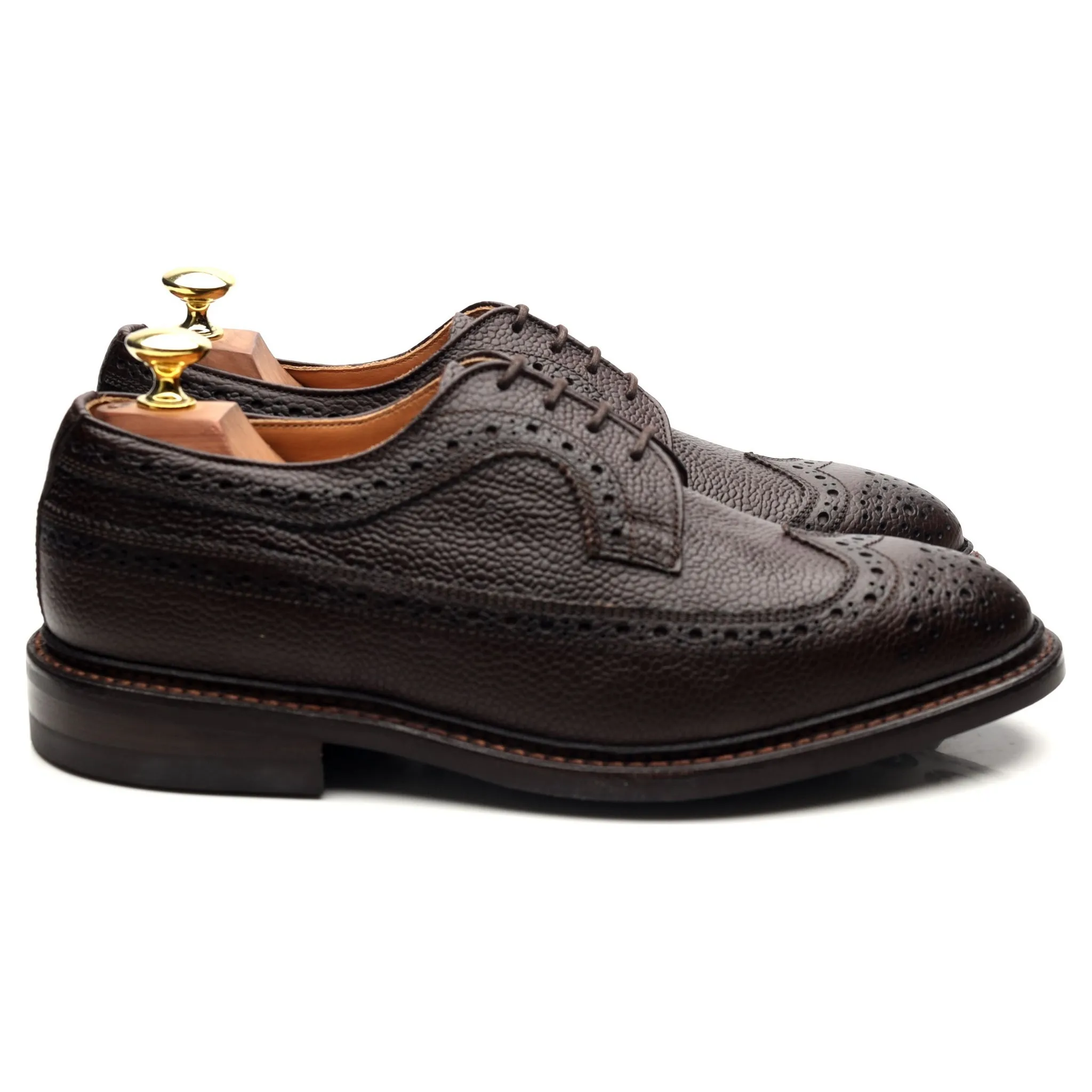 'Fulton' Dark Brown Leather Derby Brogues UK 7