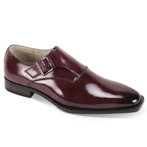 Giovanni Burgundy Men's Monkstrap Dress Shoe Genuine Leather Style-STERLING