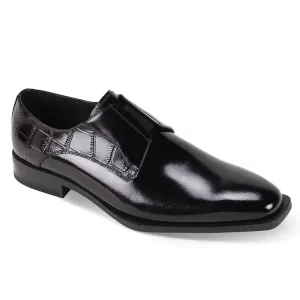 Giovanni Sullivan Black Men's Slip-On Dress Shoes Genuine Leather