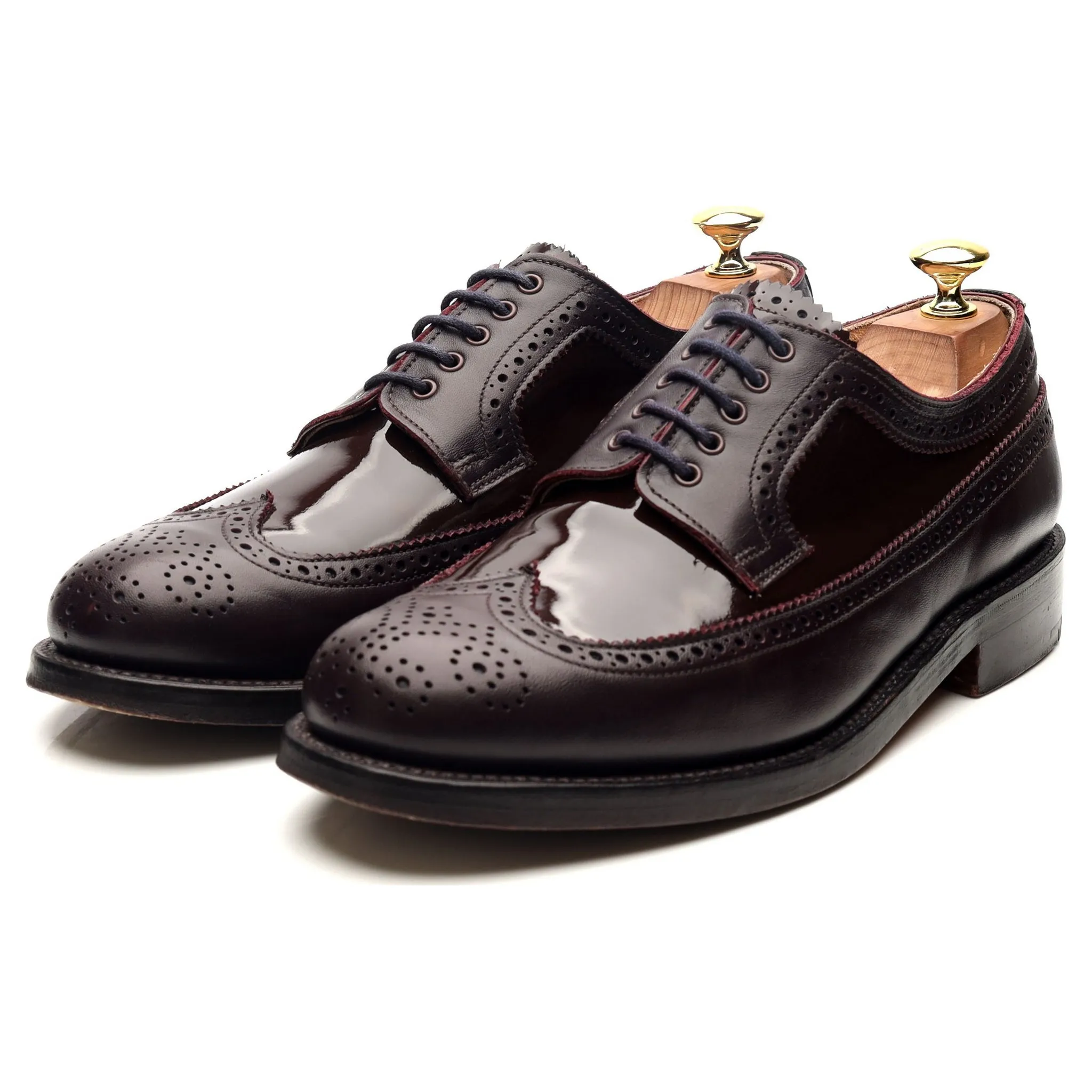 G:Lab Burgundy Leather Derby Brogues UK 8 G