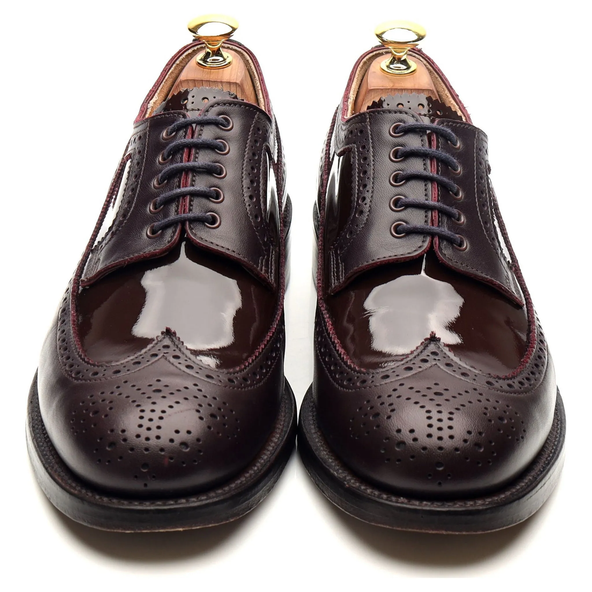 G:Lab Burgundy Leather Derby Brogues UK 8 G