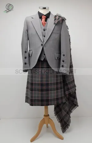 Gray Argyle Kilt Outfits Full Highland Dress In 8 yard