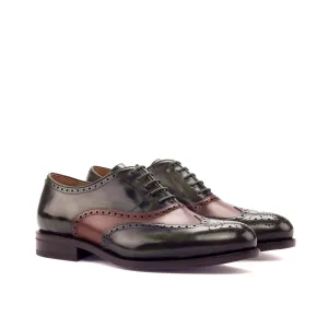 Green & Medium Brown Polished Calf Brogue