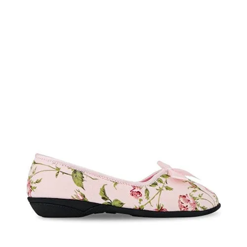 Grosby Womens Vera Comfortable Printed Slippers Pale Pink