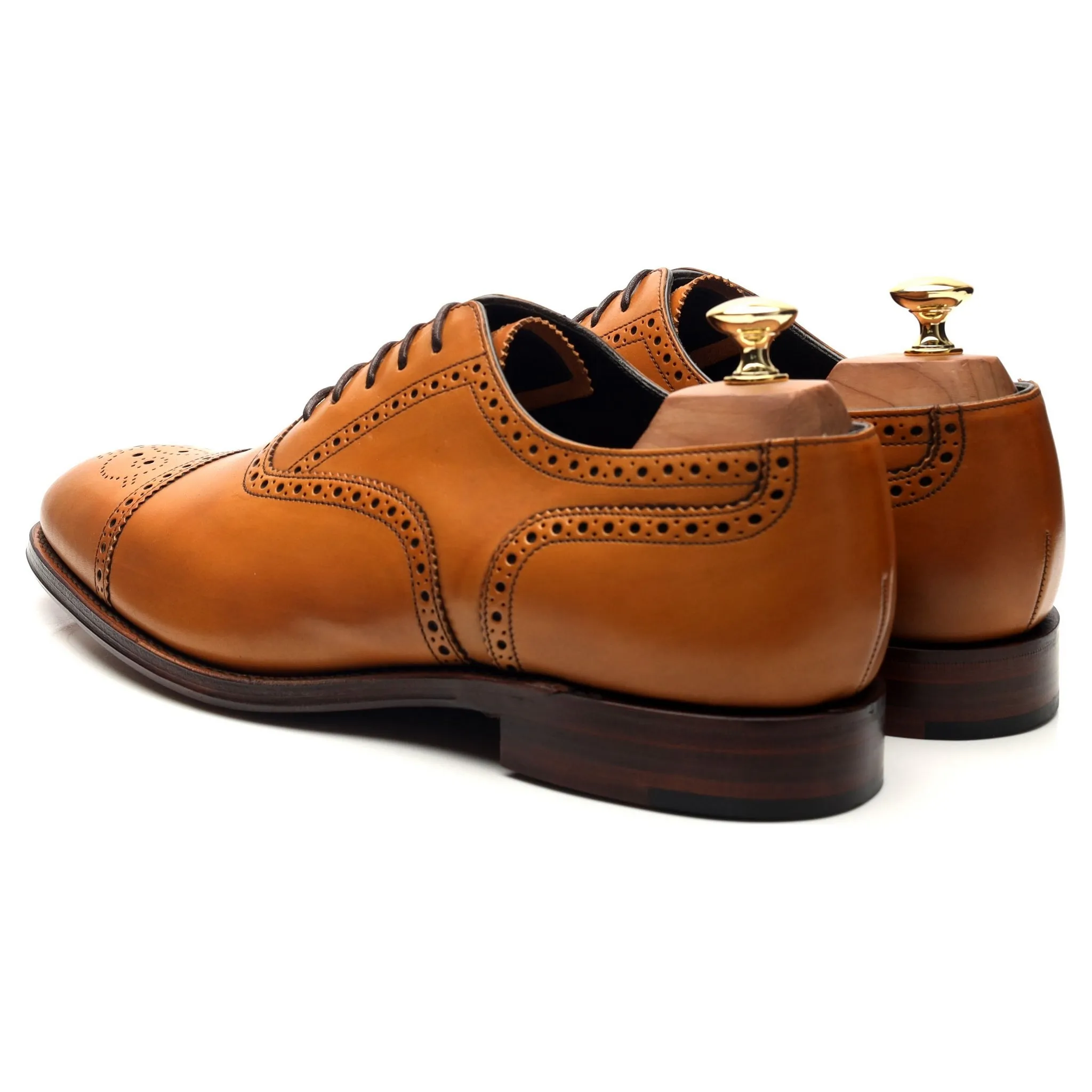 'Hampstead' Tan Brown Leather Oxford Brogues UK 10 F