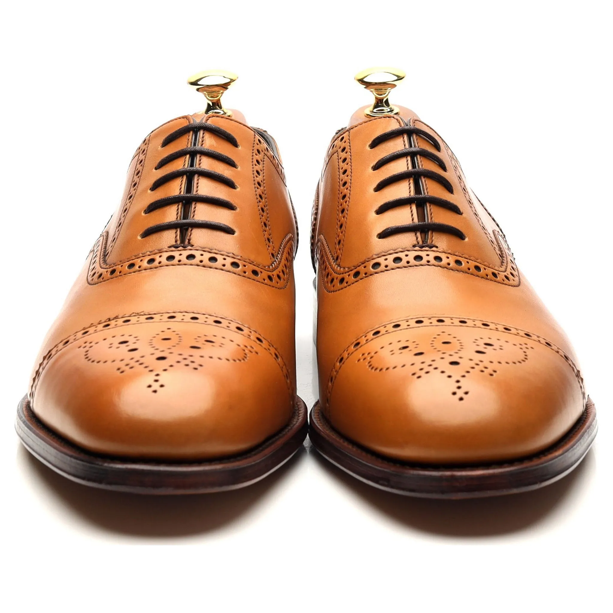 'Hampstead' Tan Brown Leather Oxford Brogues UK 10 F