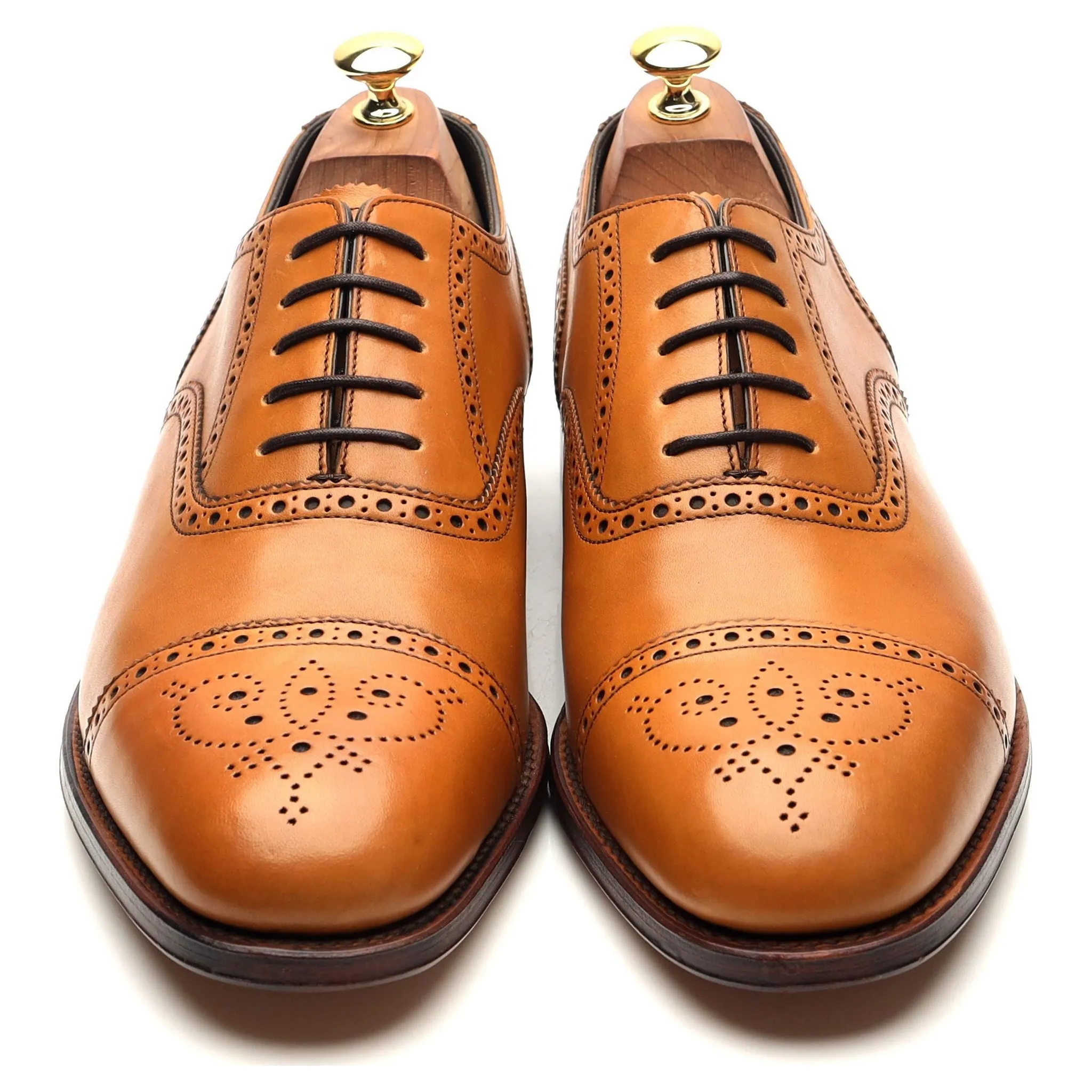 'Hampstead' Tan Brown Leather Oxford Brogues UK 10 F