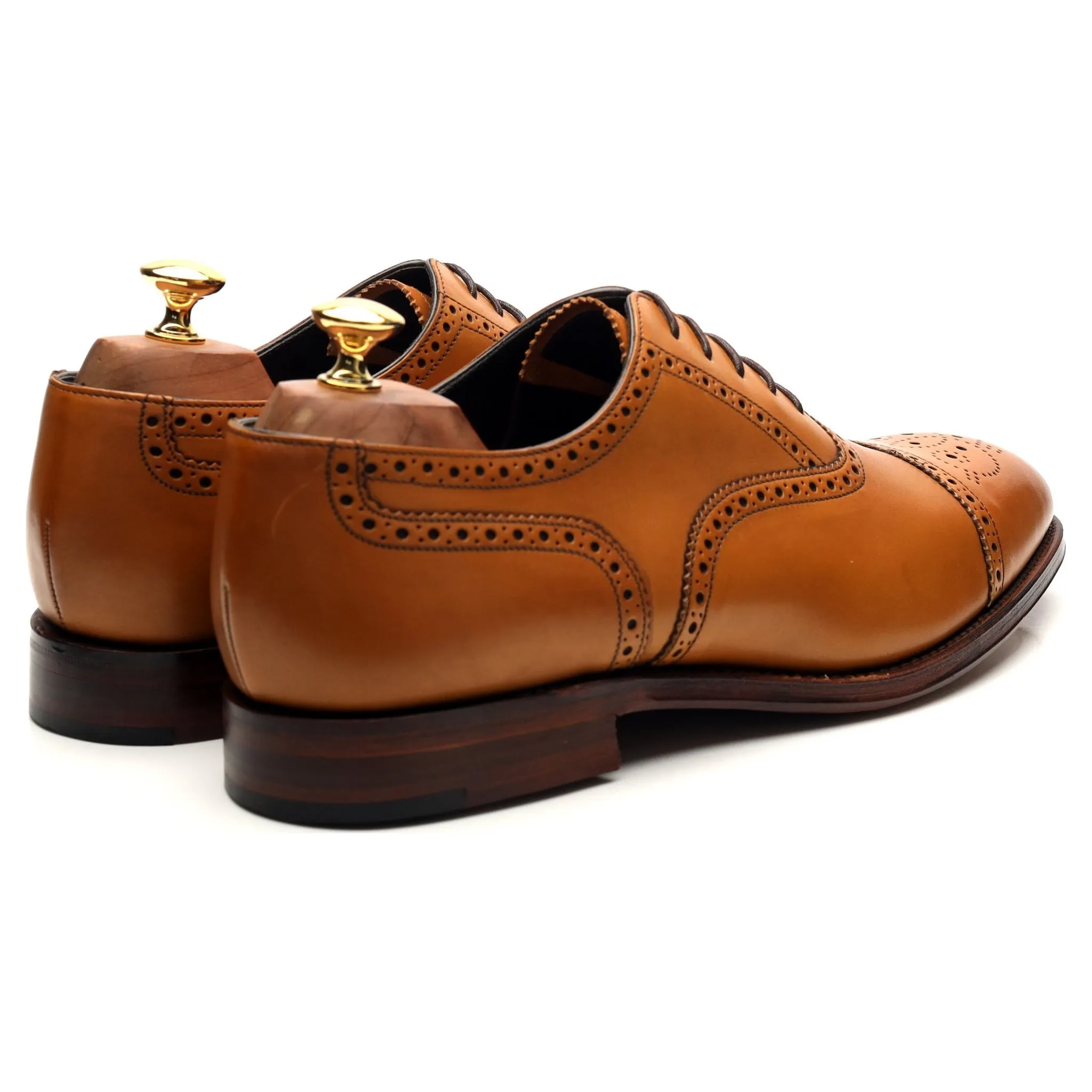 'Hampstead' Tan Brown Leather Oxford Brogues UK 10 F