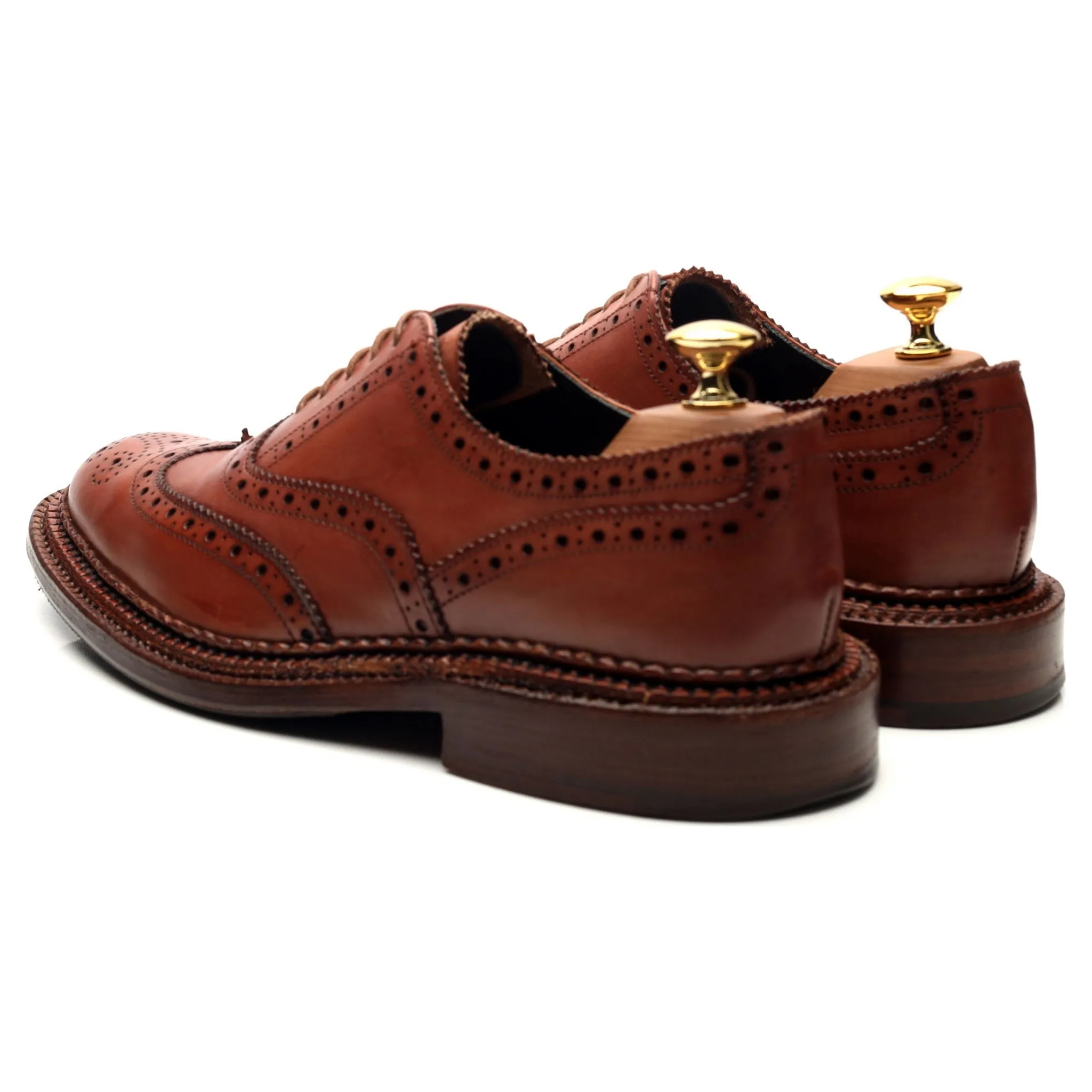 'Harrow' Triple Welt Tan Brown Leather Oxford Brogues UK 6.5 F