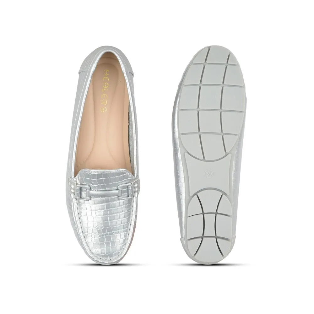 Healers Casual Silver Loafers Shoes For Women GI-YF-14 By Liberty