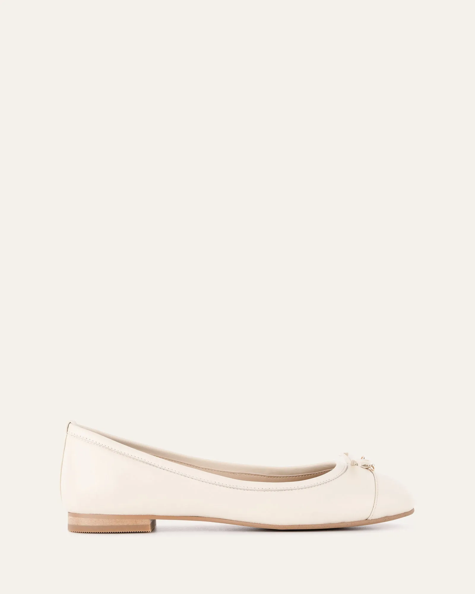 HERMIONE DRESS FLATS OFF WHITE LEATHER