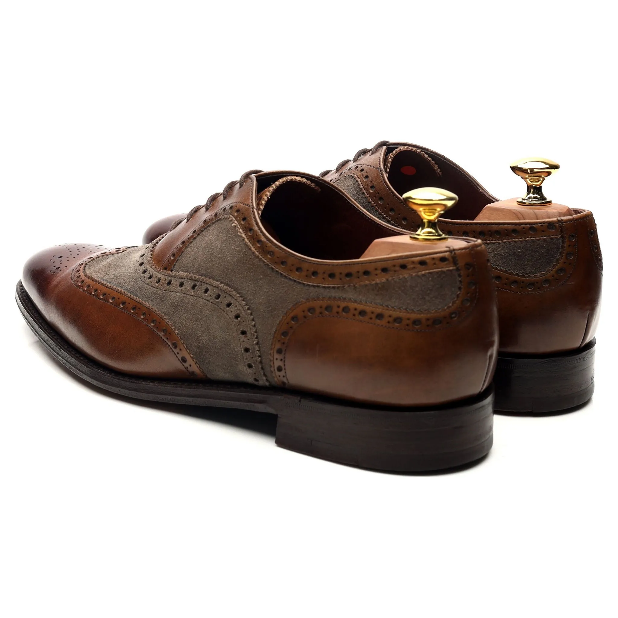 Herring 'Fencote' Dark Brown Leather Suede Oxford Brogues UK 8 F