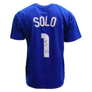 Hope Solo Autographed USA Soccer Jersey Blue (JSA)