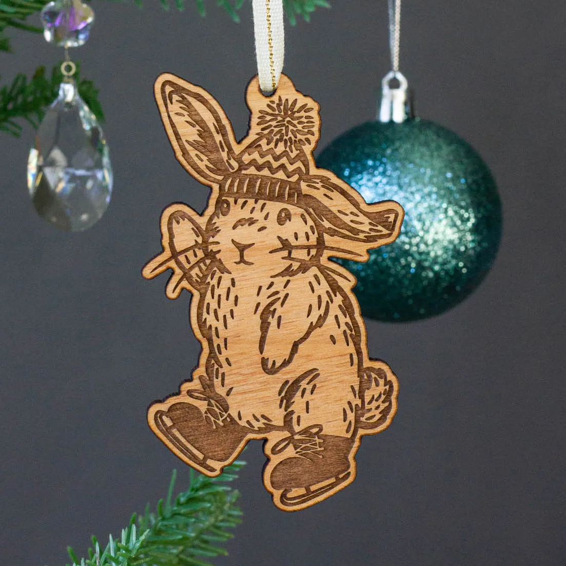 Ice Skating Bunny Ornament