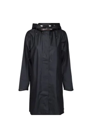 Ilse Jacobsen Hornbæk Rain 71 Hooded Rubberized Coat | Dark Indigo 660