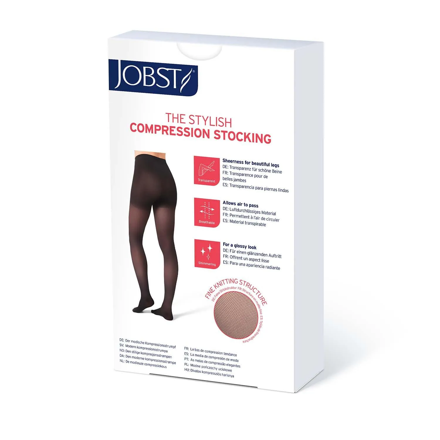 JOBST UltraSheer Diamond Pattern Compression Stockings, 15-20 mmHg, Thigh High, Silicone Dot Band, Closed Toe