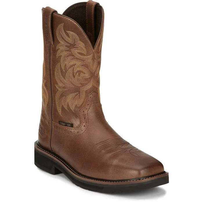 Justin Mens Composition Toe Western Work Boots Style SE4824