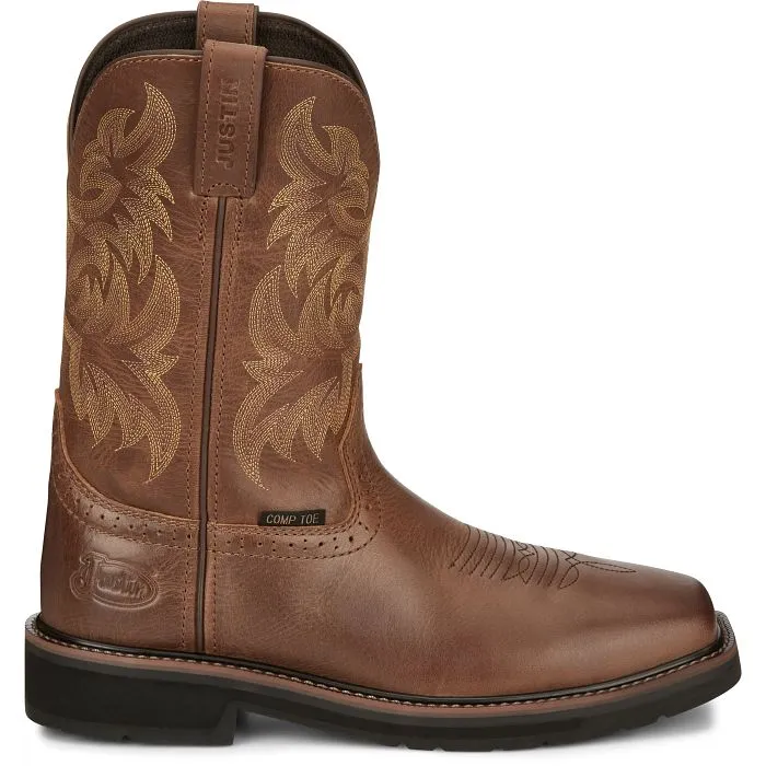 Justin Mens Composition Toe Western Work Boots Style SE4824