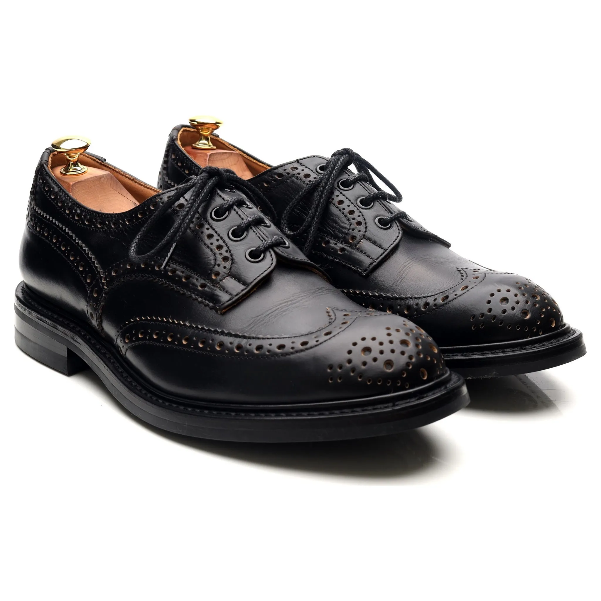 Kafka 'Bourton' Black Leather Derby Brogues UK 9.5