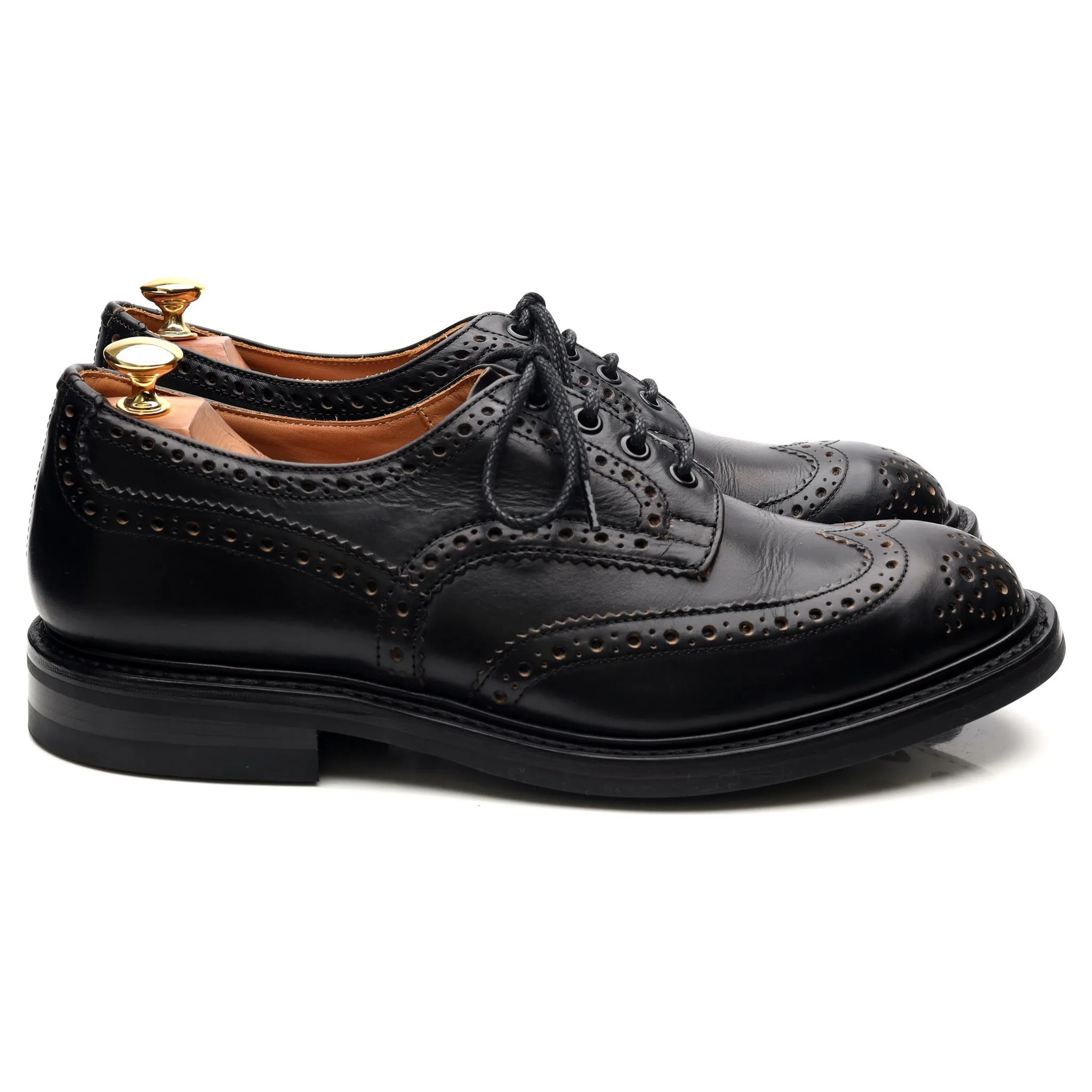 Kafka 'Bourton' Black Leather Derby Brogues UK 9.5