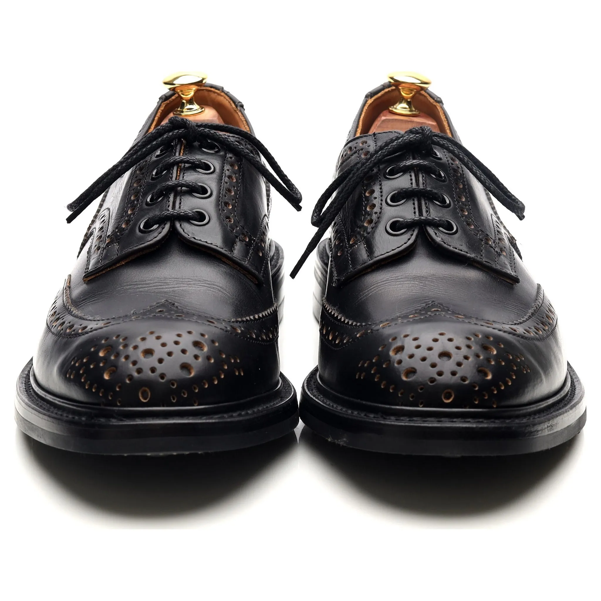 Kafka 'Bourton' Black Leather Derby Brogues UK 9.5