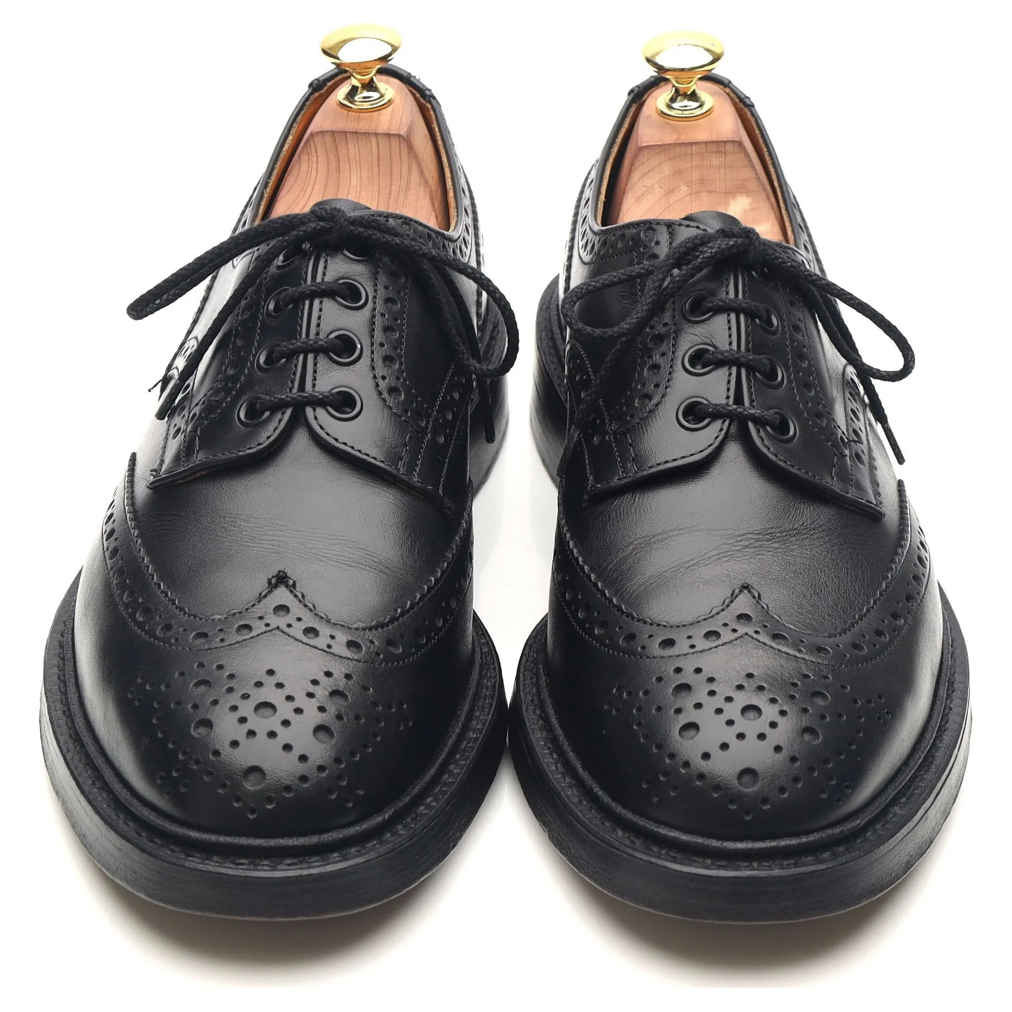 'Keswick' Black Leather Country Derby Brogues UK 8.5