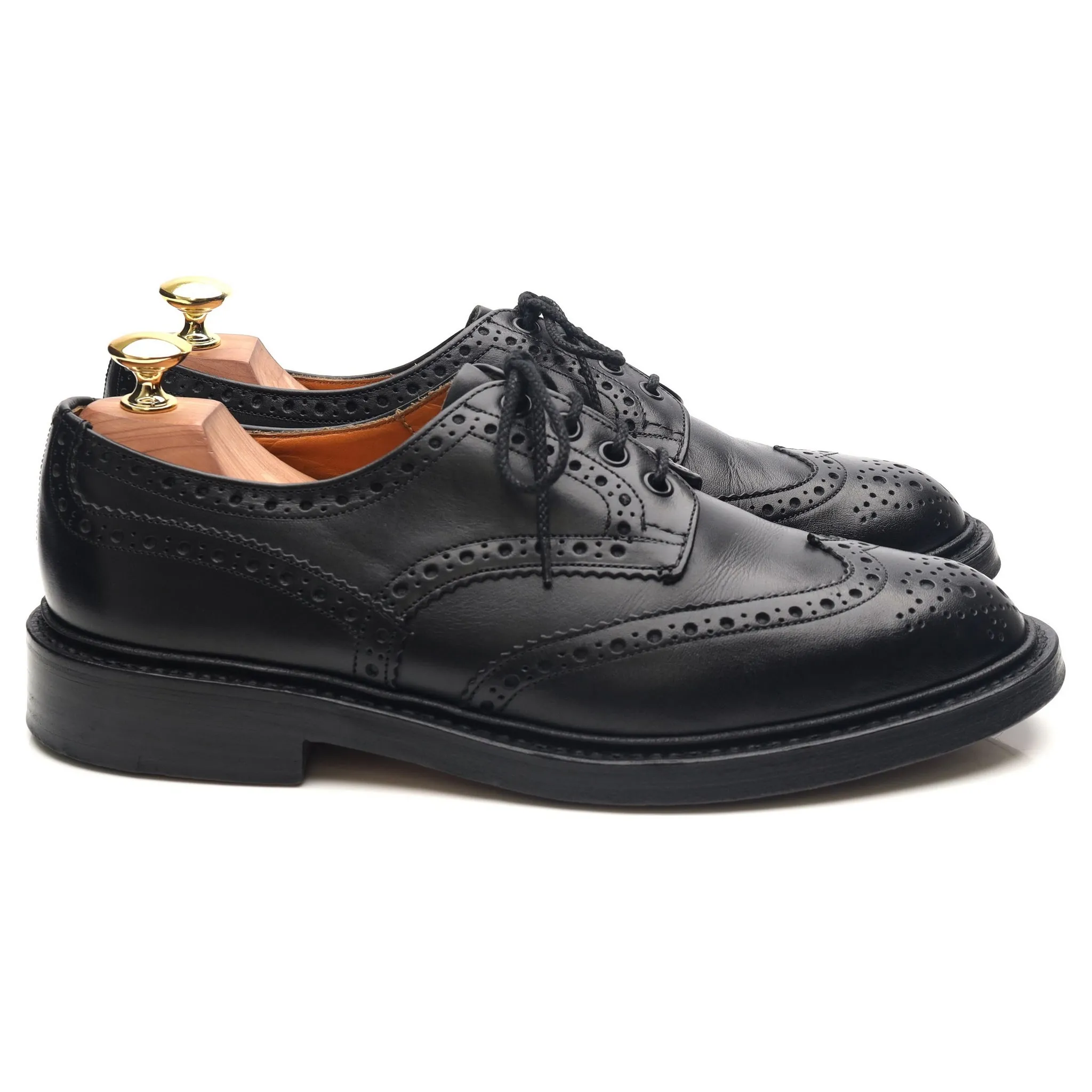 'Keswick' Black Leather Country Derby Brogues UK 8.5