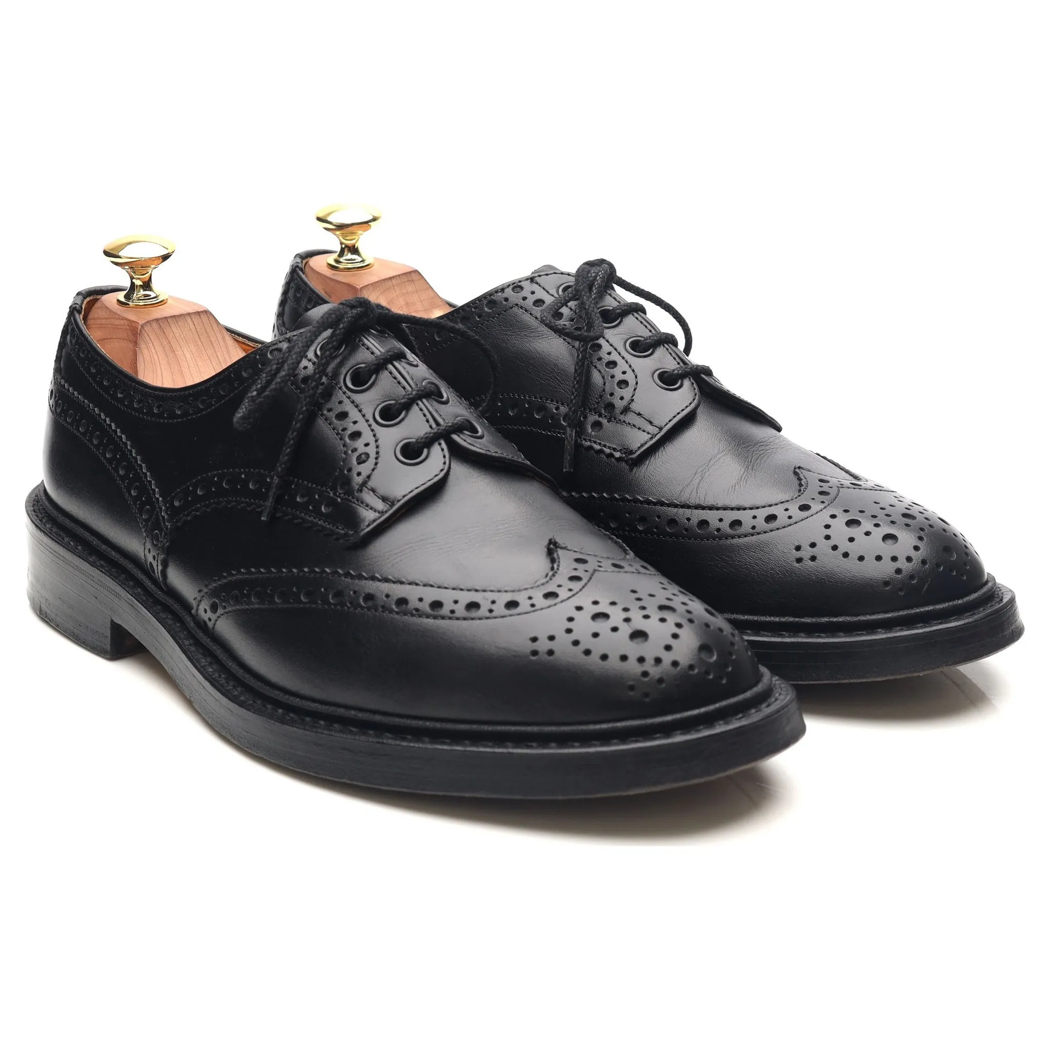 'Keswick' Black Leather Country Derby Brogues UK 8.5