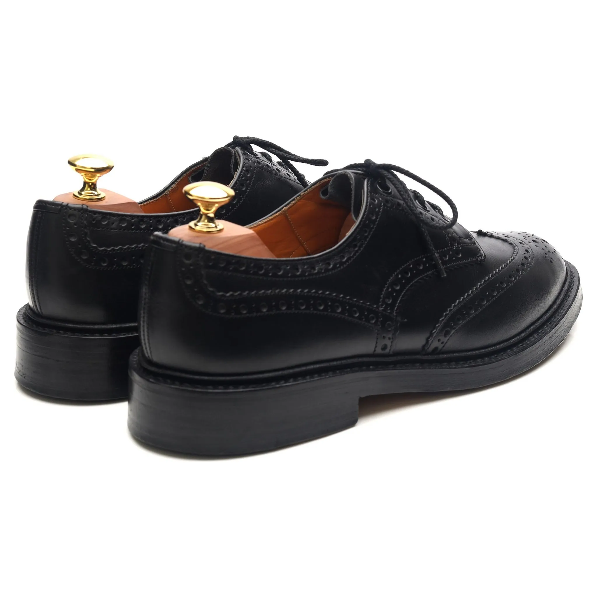 'Keswick' Black Leather Country Derby Brogues UK 8.5