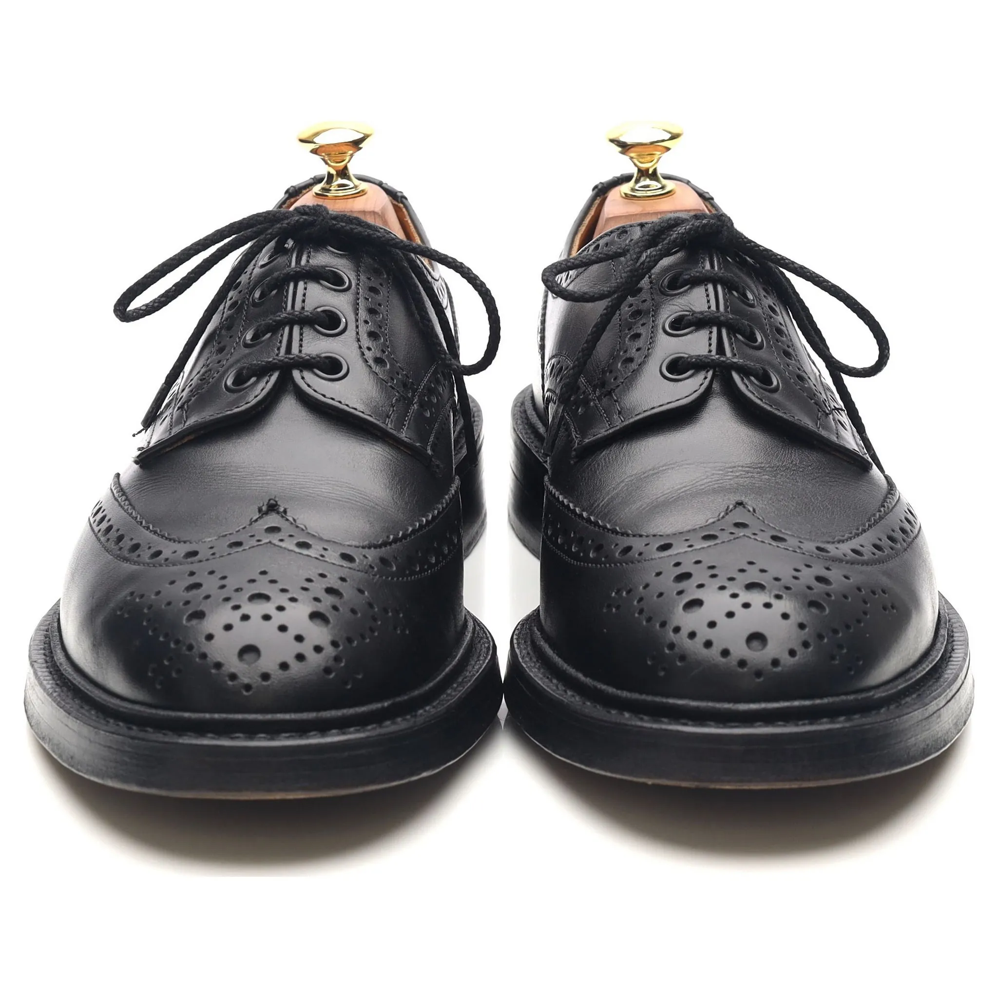 'Keswick' Black Leather Country Derby Brogues UK 8.5