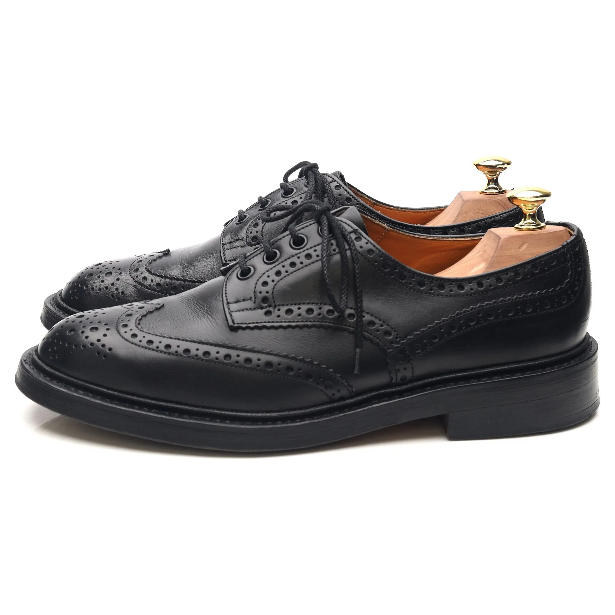 'Keswick' Black Leather Country Derby Brogues UK 8.5