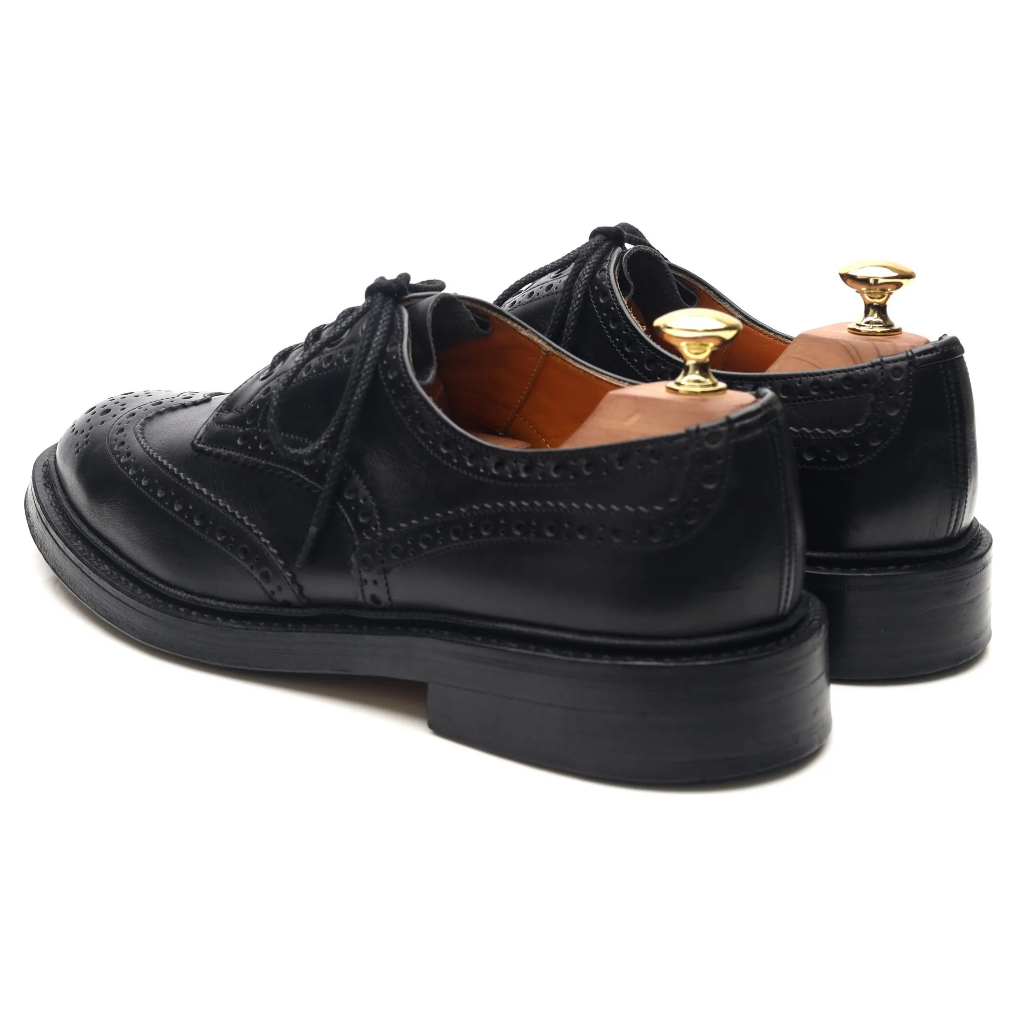 'Keswick' Black Leather Country Derby Brogues UK 8.5