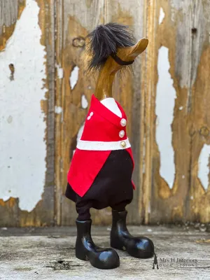 King's Guard or Queen's Guard - Decorated Wooden Duck in Boots by Mrs H the Duck Lady