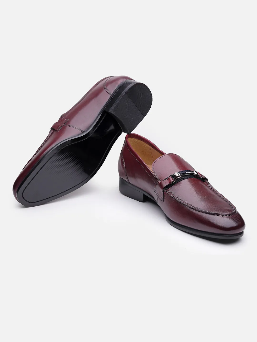 Leather Bugundy Formal Loafers