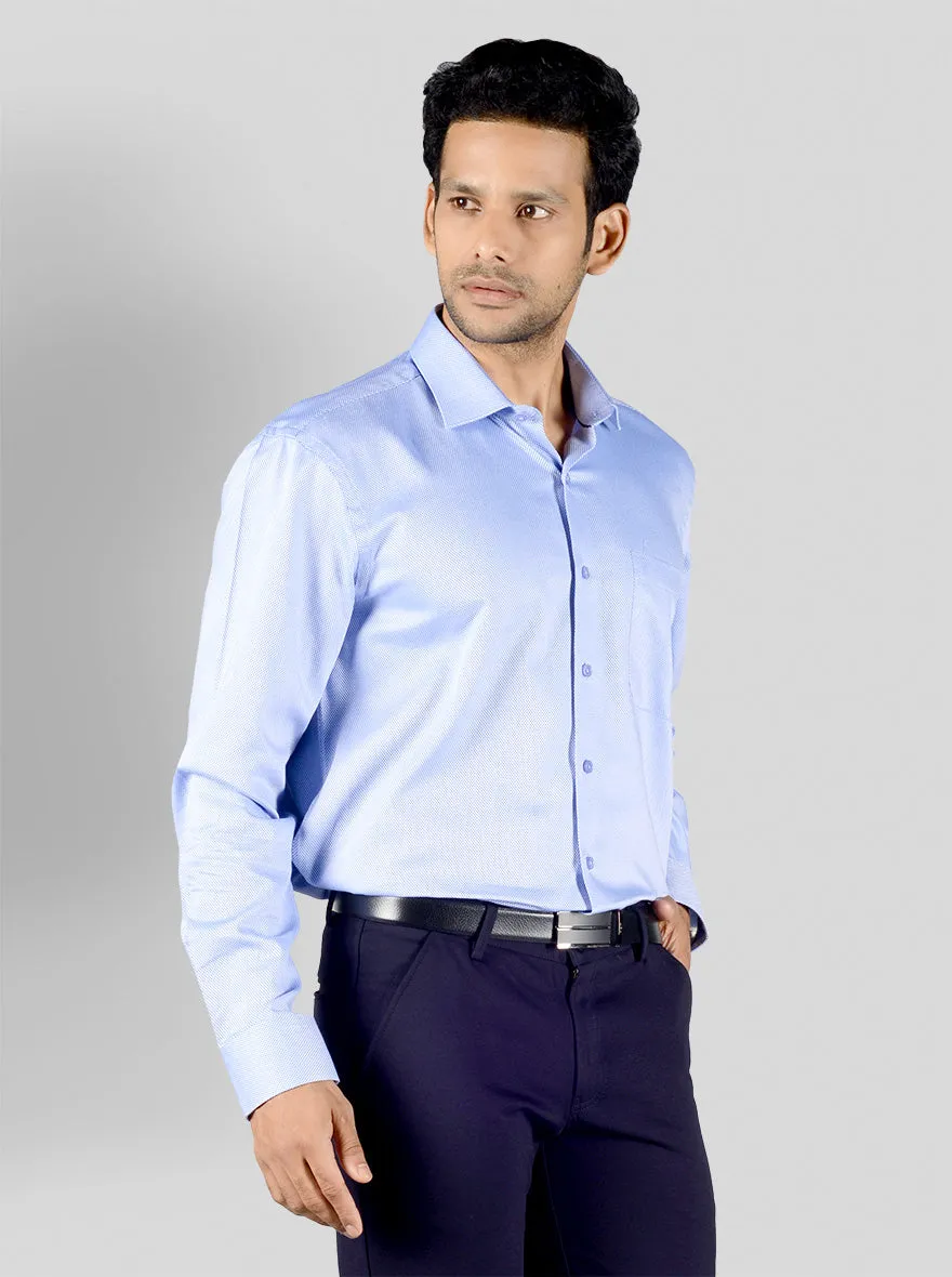 Light Blue Dobby Regular Fit Formal Shirt | JadeBlue