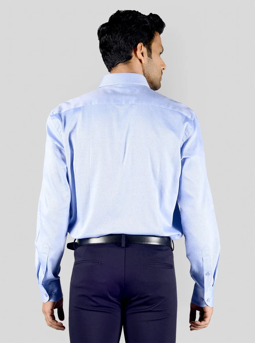 Light Blue Dobby Regular Fit Formal Shirt | JadeBlue