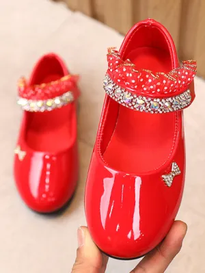 Little Rhinestones Patent Leather Mary Jane Flats By Liv and Mia