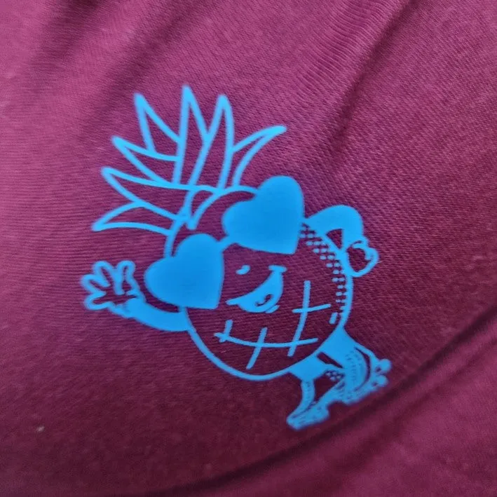 Lucky Pineapple Maroon Scoop Tee