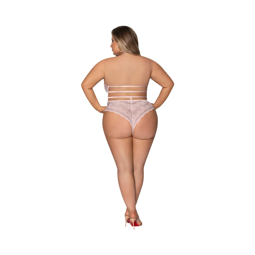 Magic Silk Seabreeze Teddy With Snap Crotch Blush Queen Size