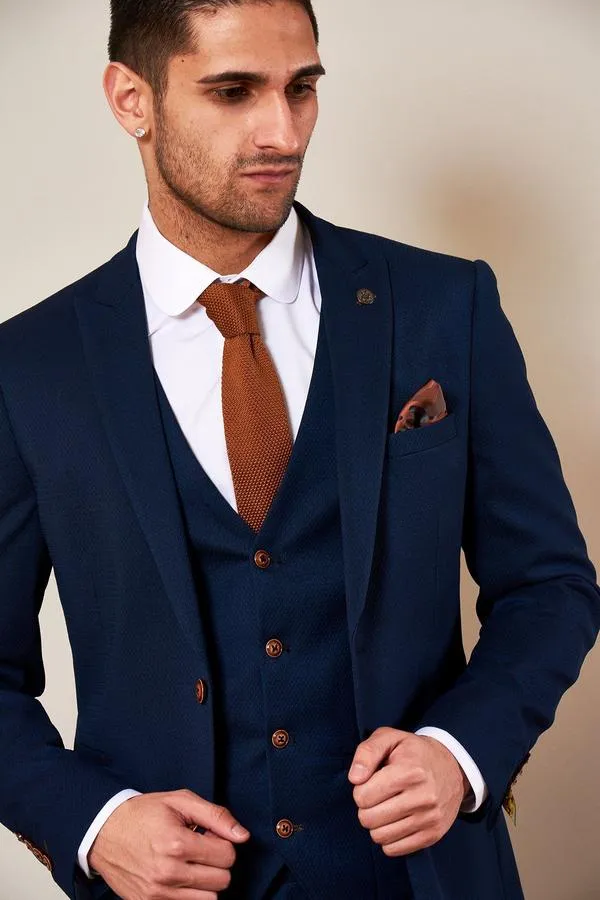 Max Royal Blue Three Piece Suit | Wedding Wear | Office Wear