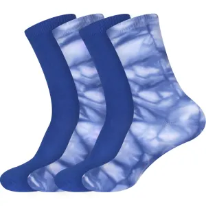 Men's Bamboo Fiber Tie Dye Crew Socks, 4 Pairs