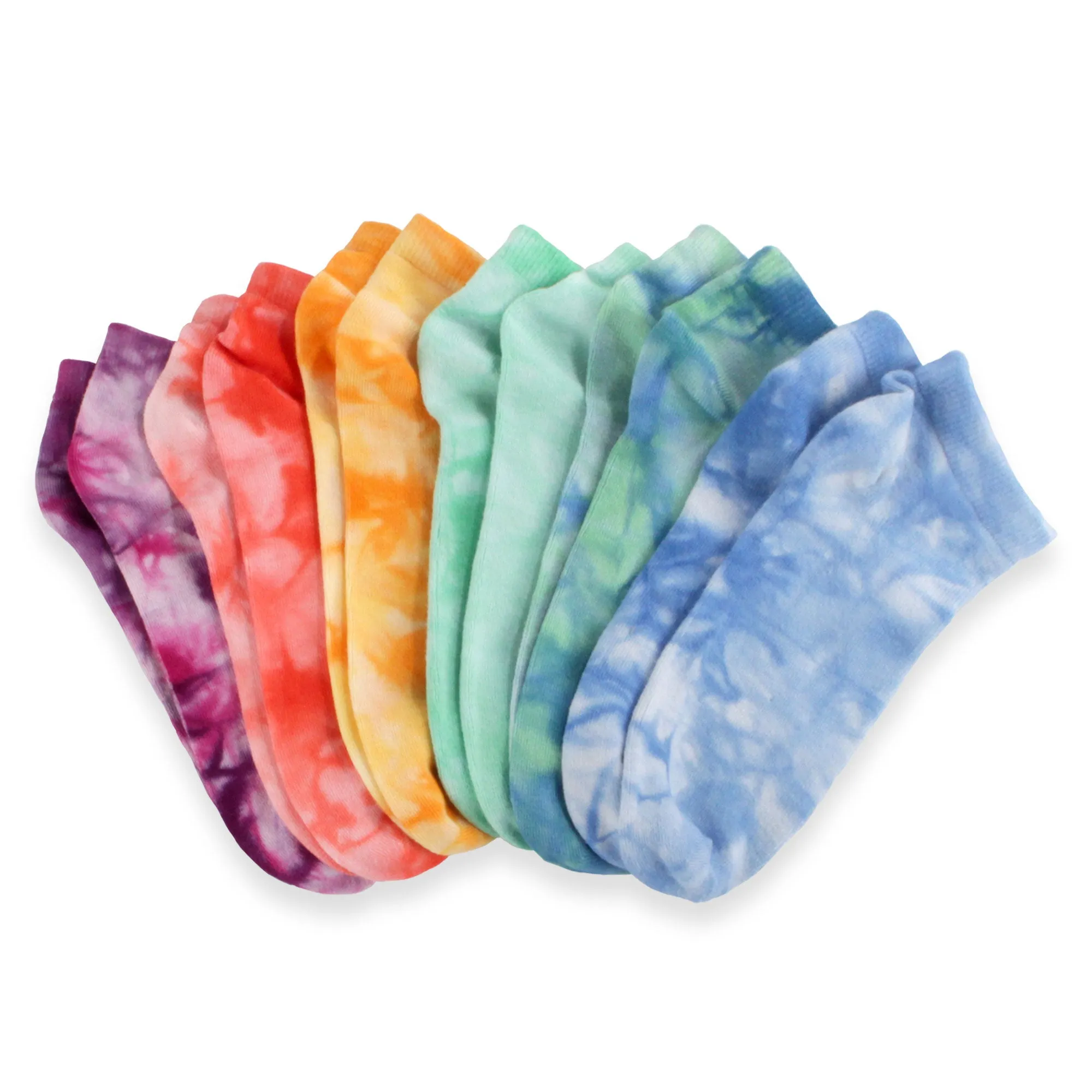 Men's Bamboo Tie Dye Ankle Socks, 4 Pairs