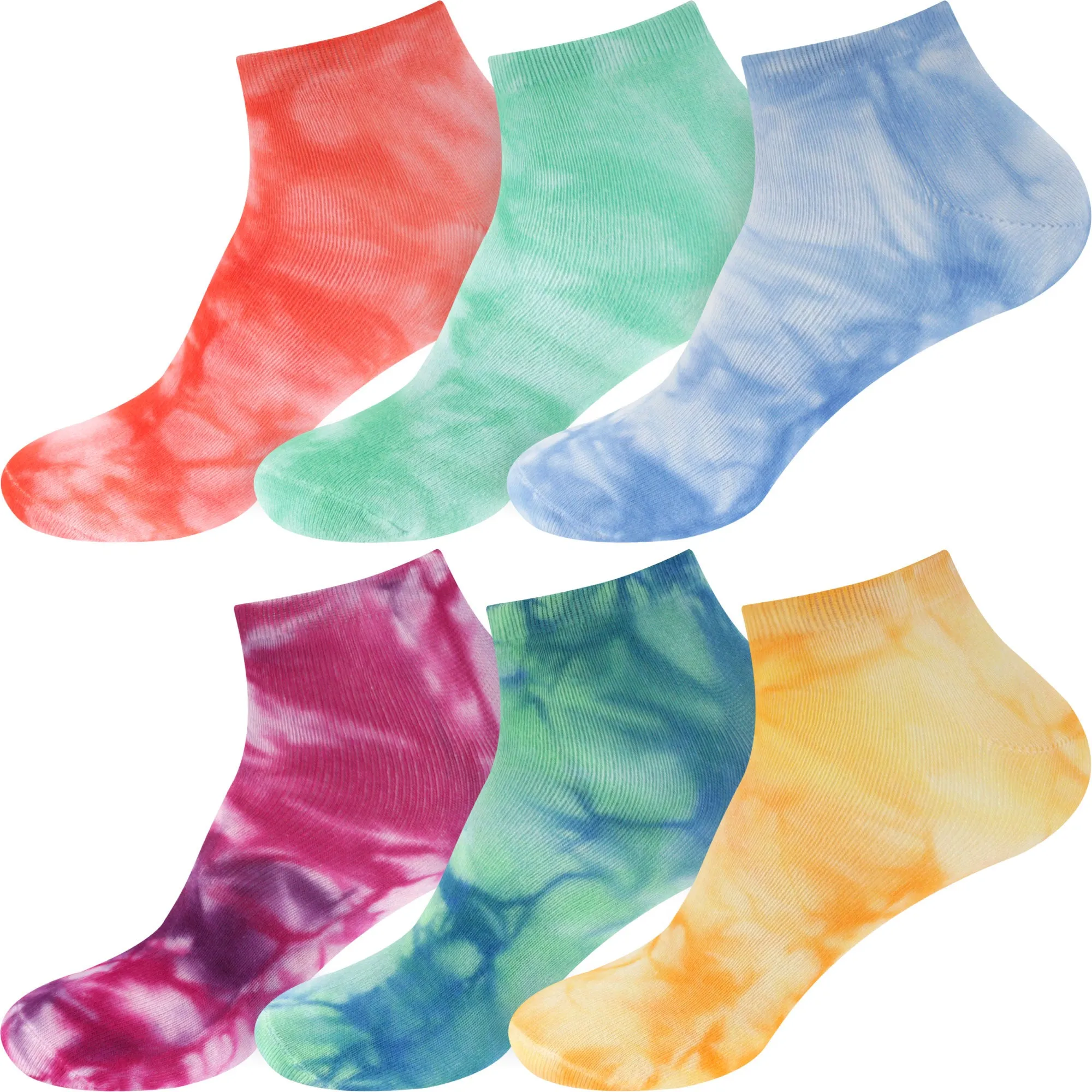 Men's Bamboo Tie Dye Ankle Socks, 4 Pairs