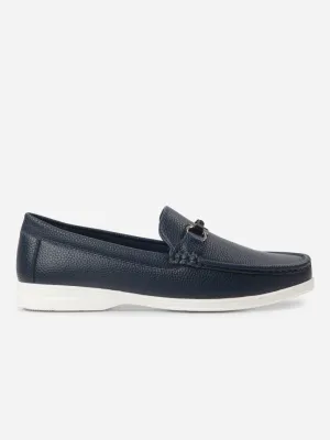 Men's Navy Moc Toe Casual Loafer (IX4107)