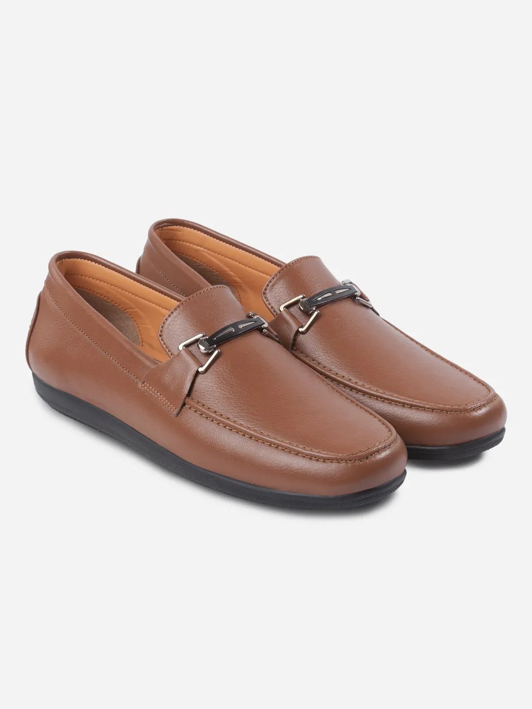 Men's Tan Moc Toe Buckle Loafer (IX4117)