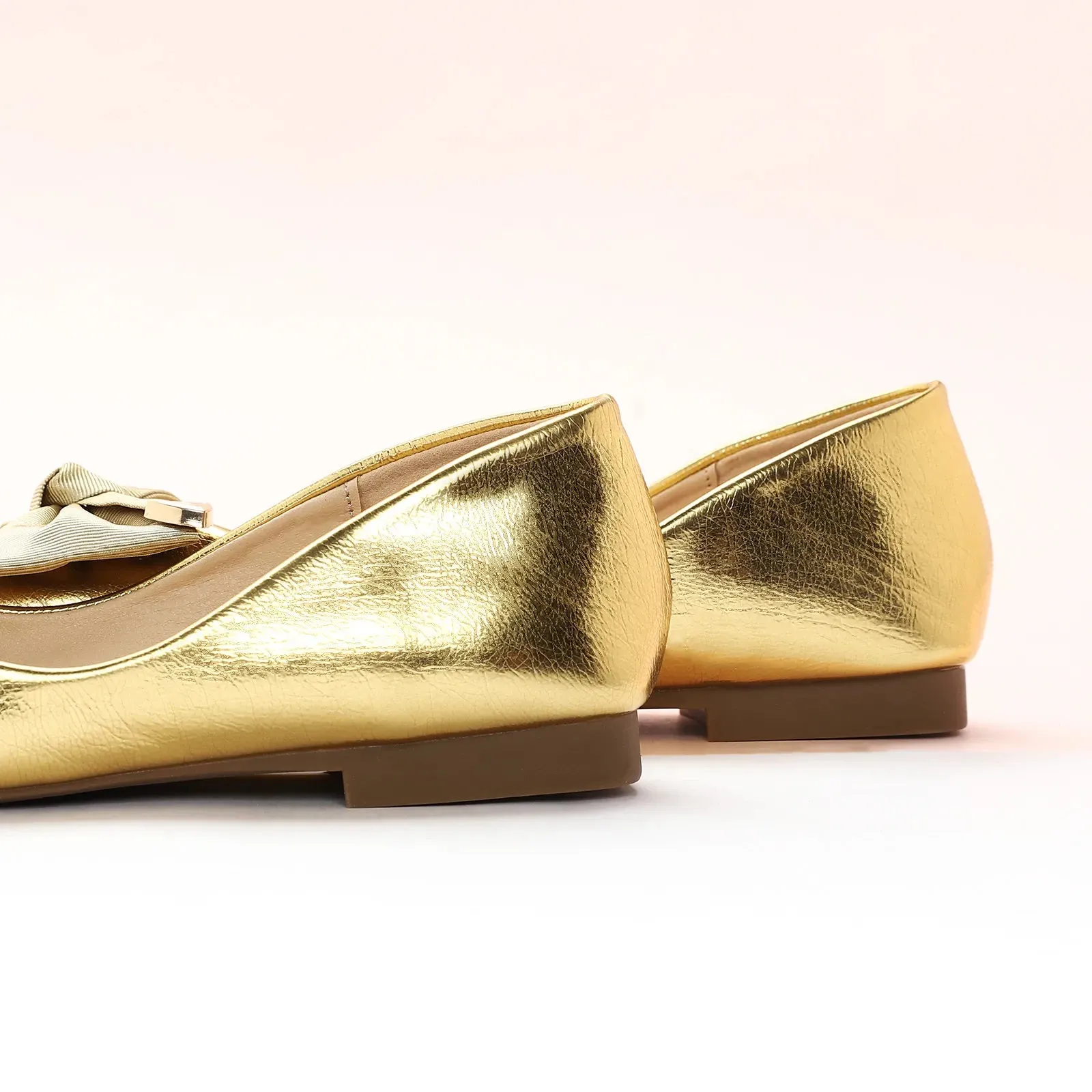 Metal Bow Ballerina Flats (Eva)